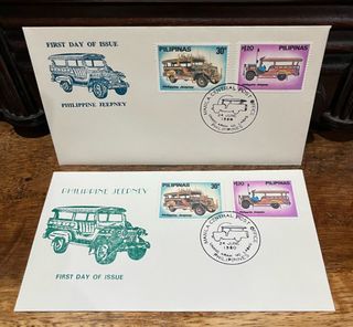 Set of two (2) Vintage First Day Cover featuring the Jeepney