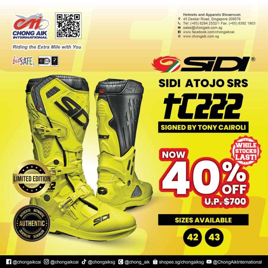 Signed SIDI Atojo SRS Limited Edition TC222 NOW 40 OFF