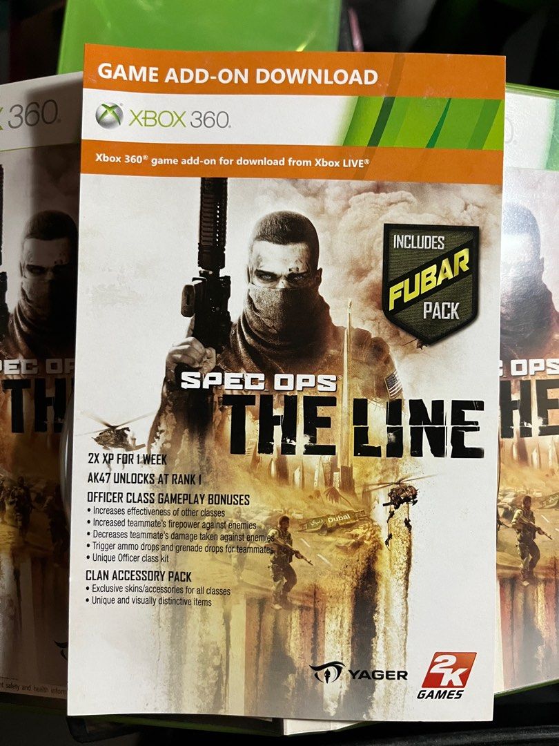 SPEC OPS THE LINE (WITH FUBAR PACK) XBOX 360 XBOX ONE GAME