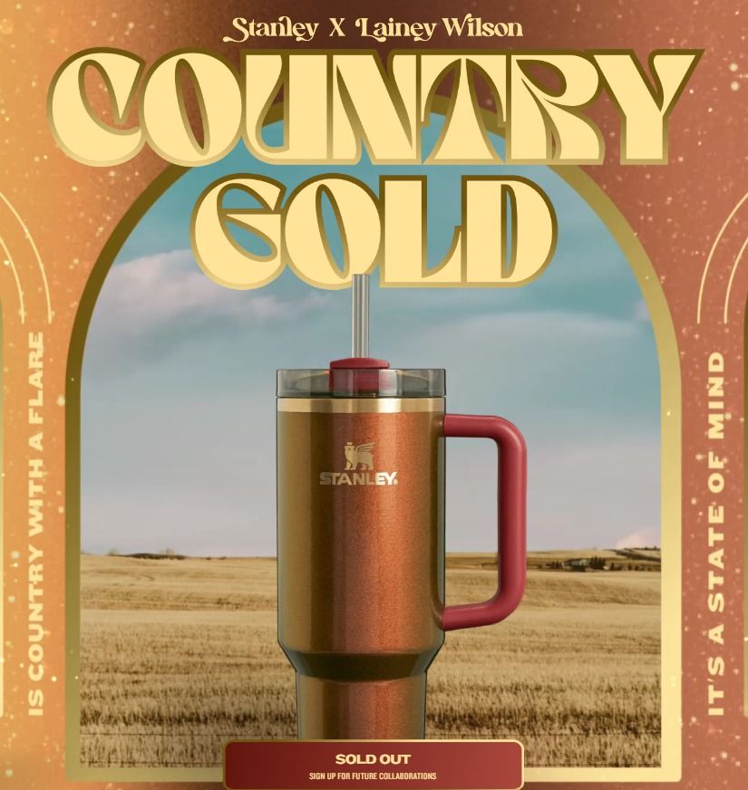 STANLEY X LAINEY WILSON COUNTRY GOLD QUENCHER H2.0 FLOWSTATE