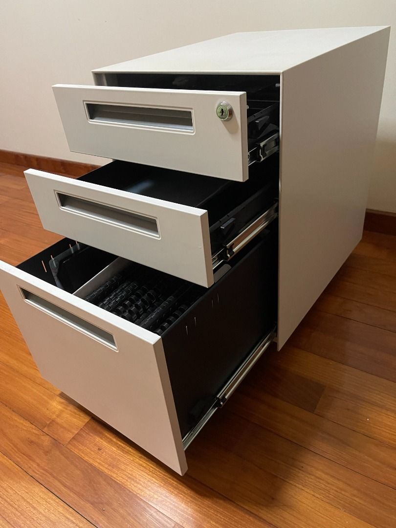 Steel Movable Pedestal / drawer with lock, Furniture & Home Living