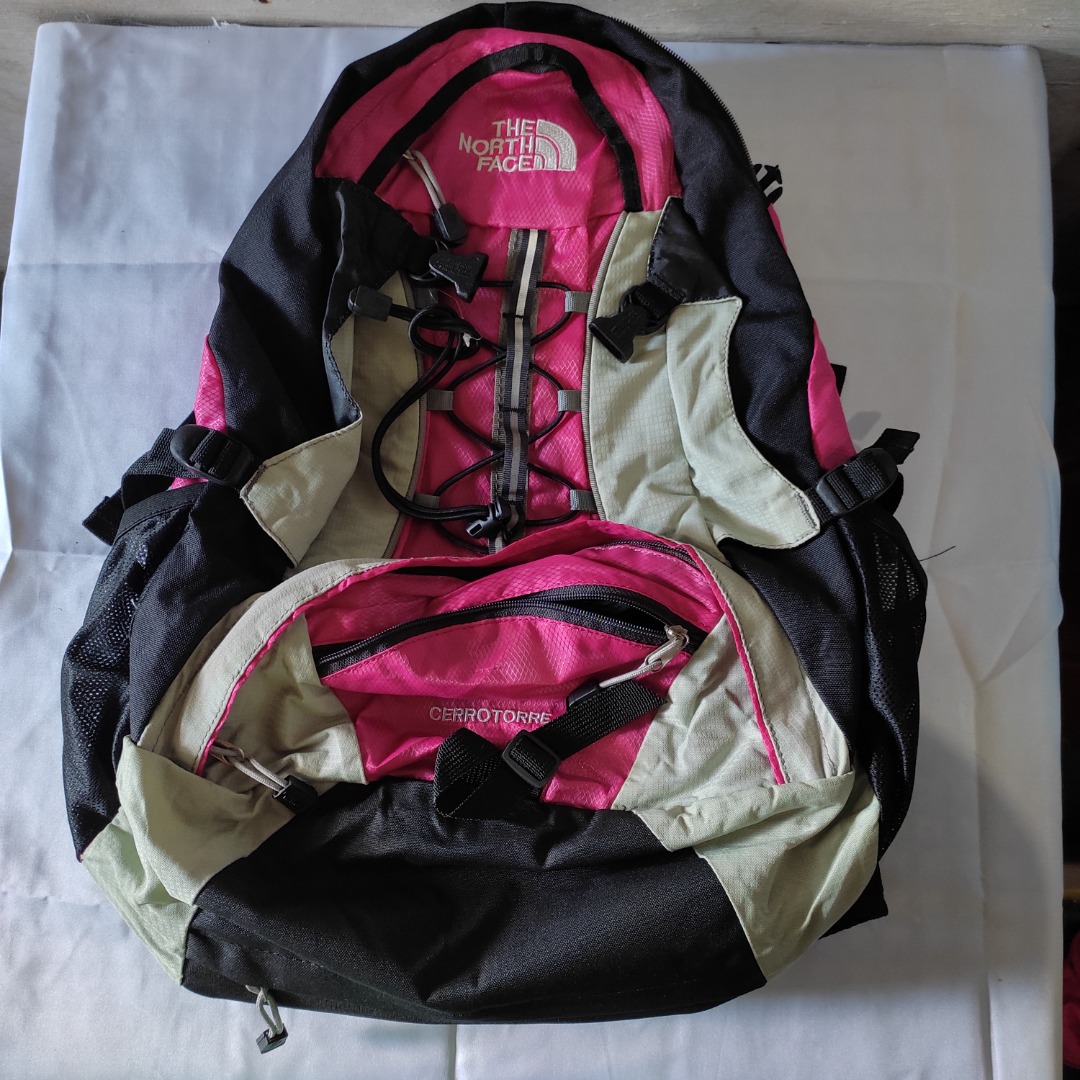 North face backpack black and pink cheap