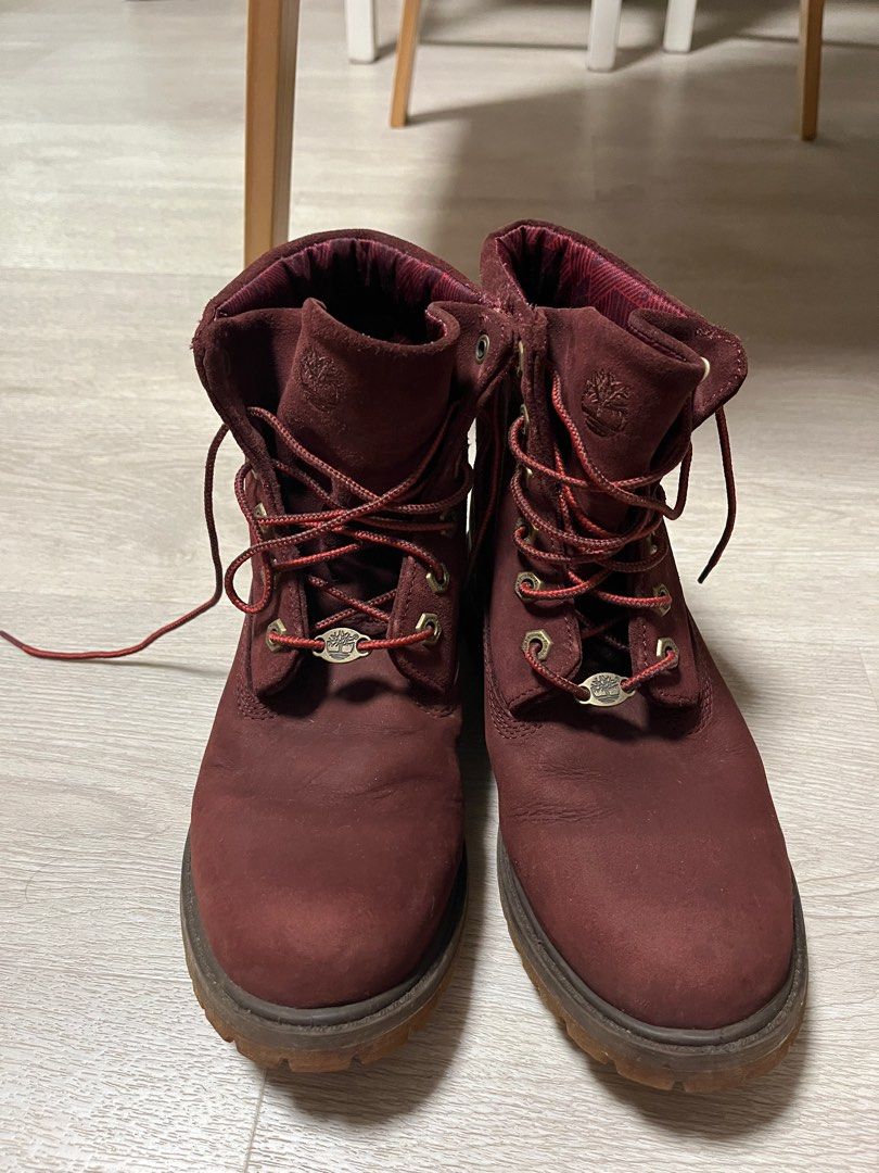 Maroon best sale timberlands womens