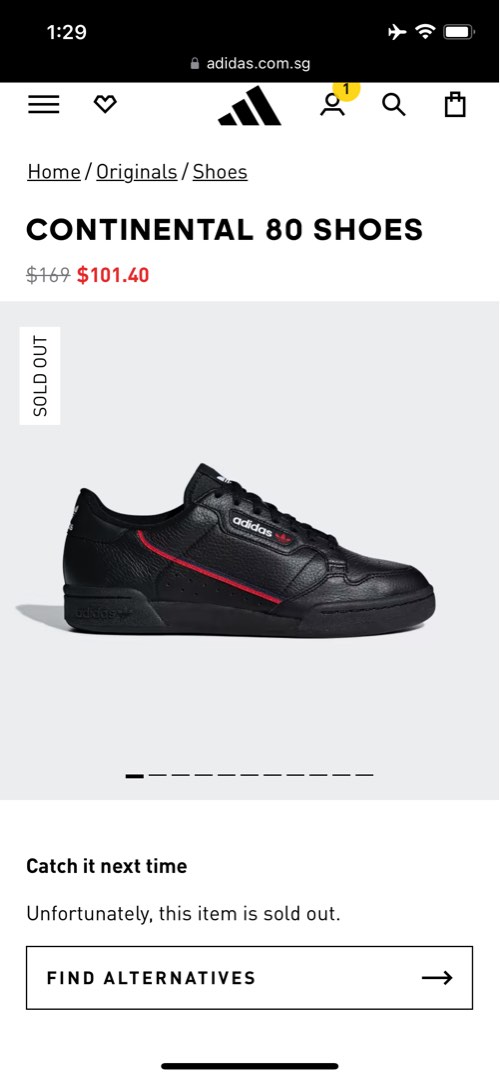USED ADIDAS CONTINENTAL 80 BLACK UK 5