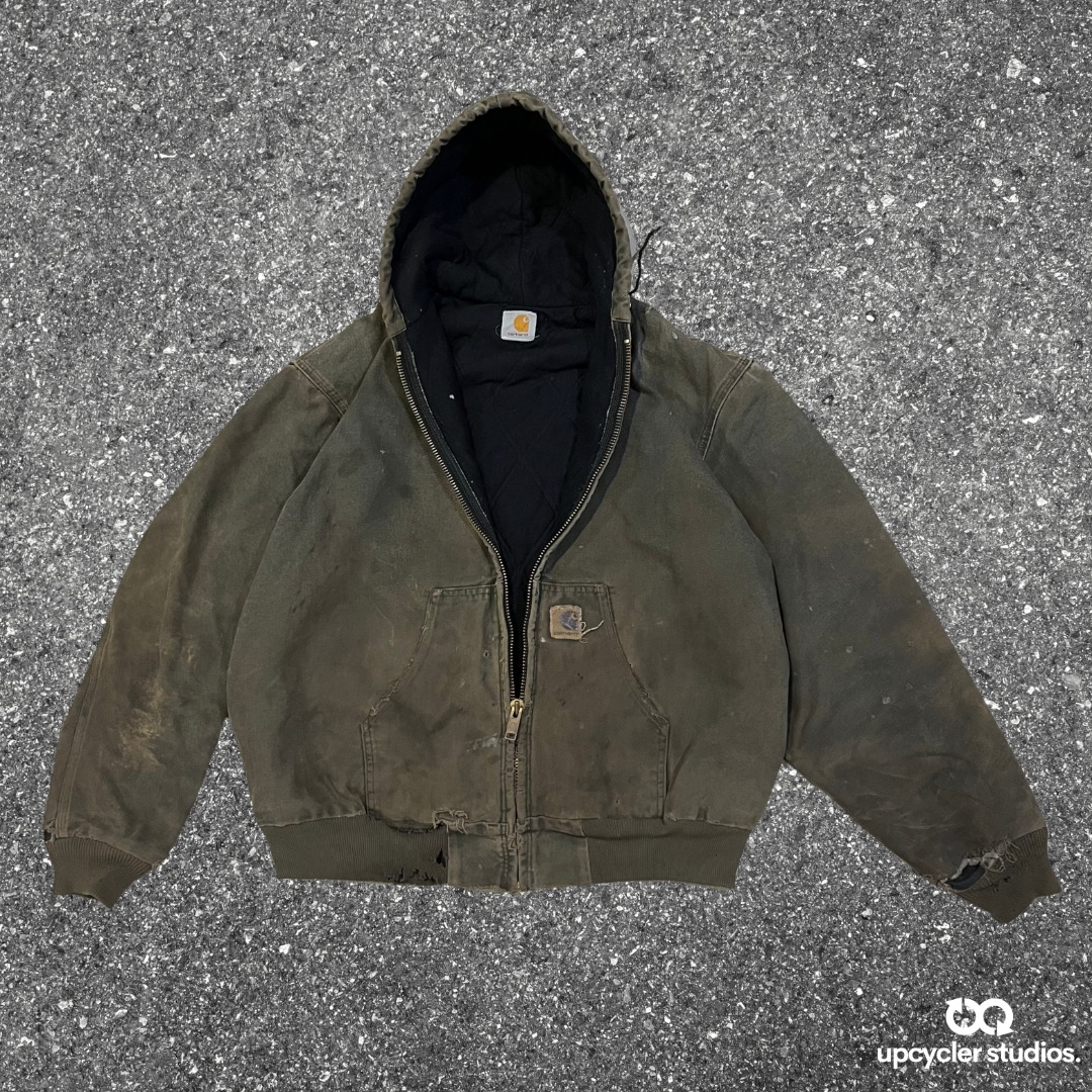 Vintage Carhartt Hooded Jacket, Active Jacket [Brown] (Boxy Fit), Men's