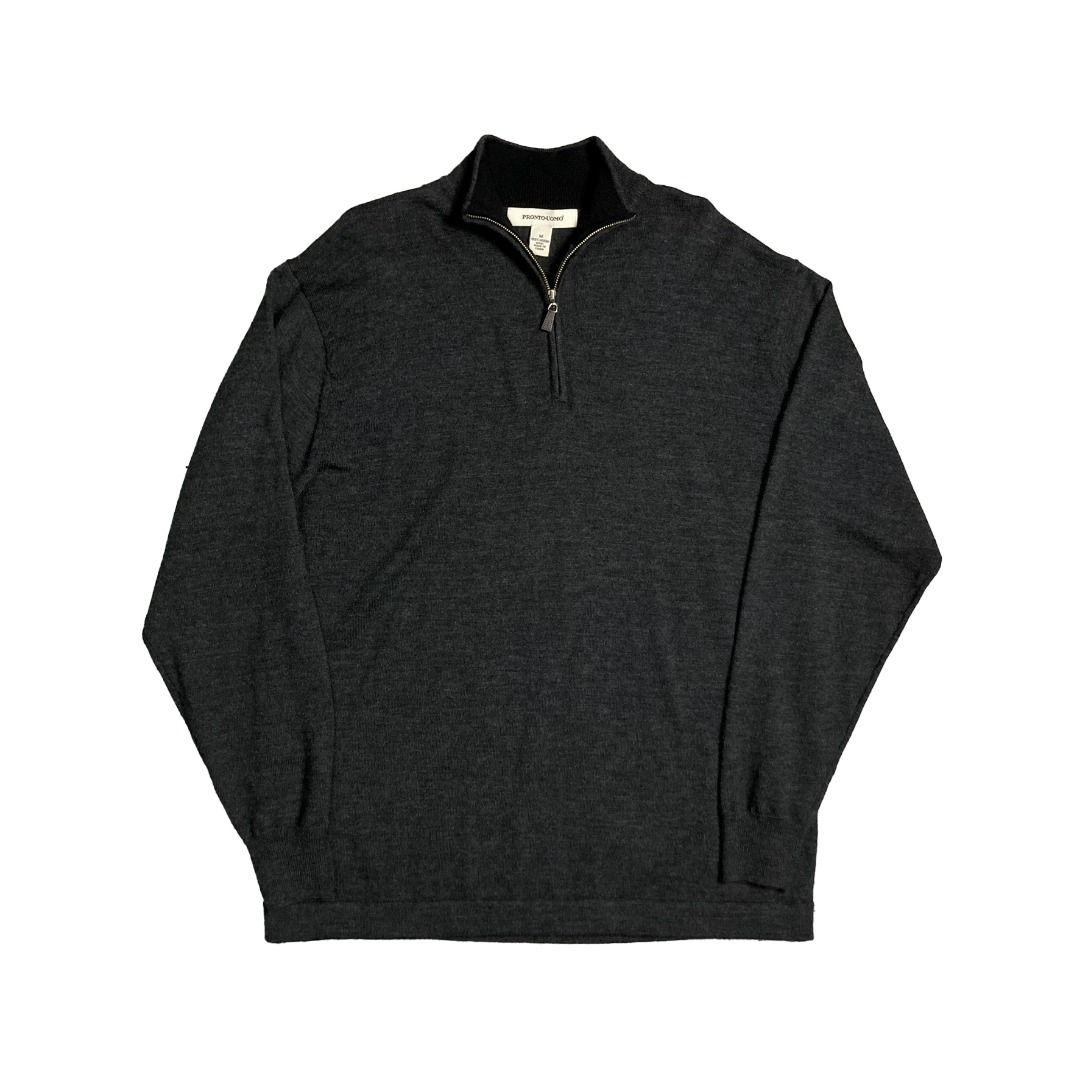 Vintage pronto uomo half zip merino wool sweater Men s Fashion