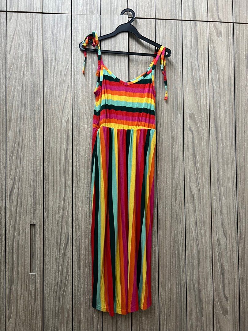 Warehouse Rainbow Stripe Cami Dress Women s Fashion Dresses Sets Dresses on Carousell