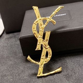 法國奢侈時裝品牌Yves Saint Laurent YSL 金色竹節字母胸針 代購服務