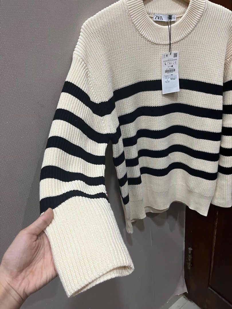 Zara Canada Zara Knit Striped Sweater STRIPED KNIT POLO SWEATER