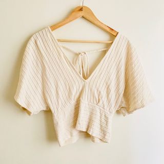 Zara Nude Vneck Top