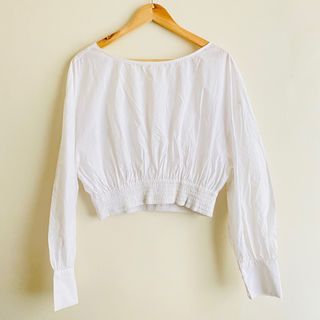 Zara White Poplin Oversized Top