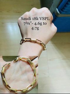 18K Gold Bracelet  7 3/4 inches 4.6 to 4.7g