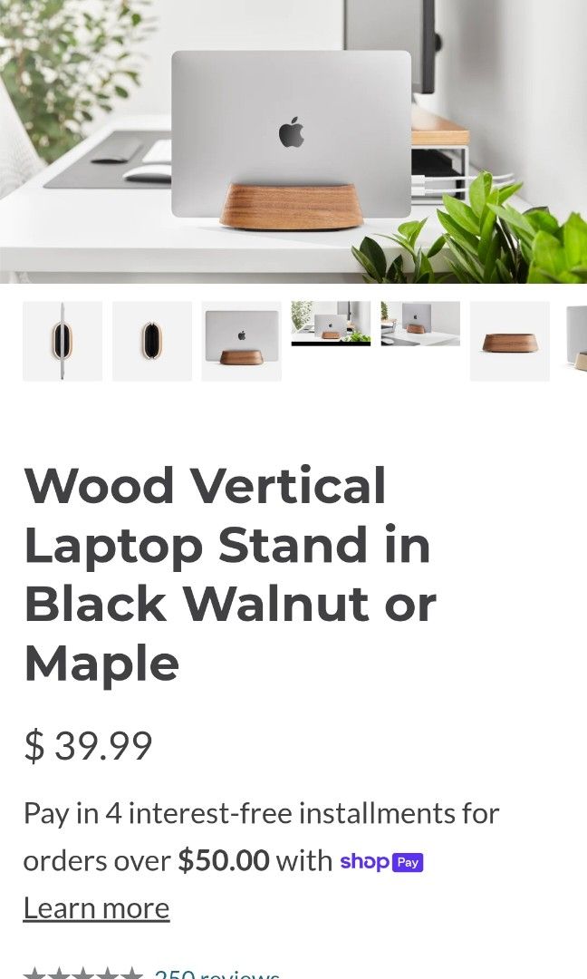 Wood Vertical Laptop Stand in Black Walnut or Maple – HumanCentric