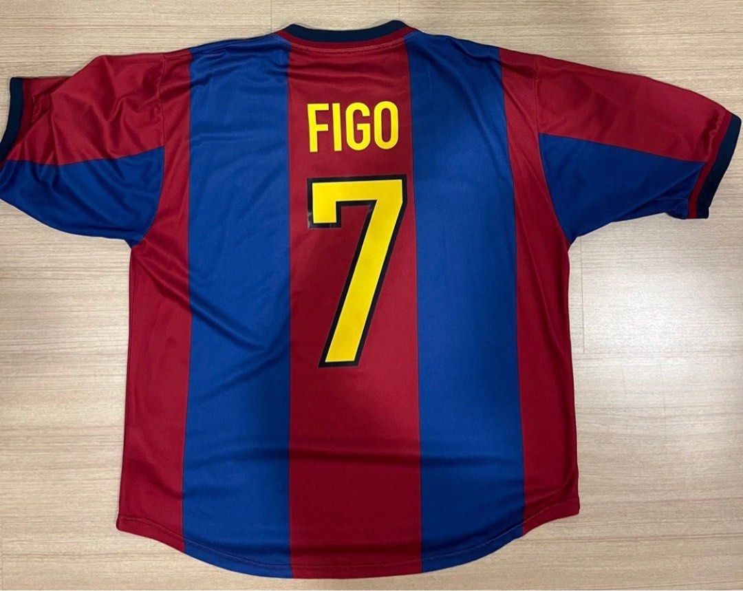 7 Figo 1998/2000 Barcelona Home soccer/football jersey/kit rare