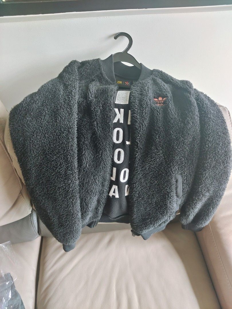 Fuzzy adidas jacket new arrivals