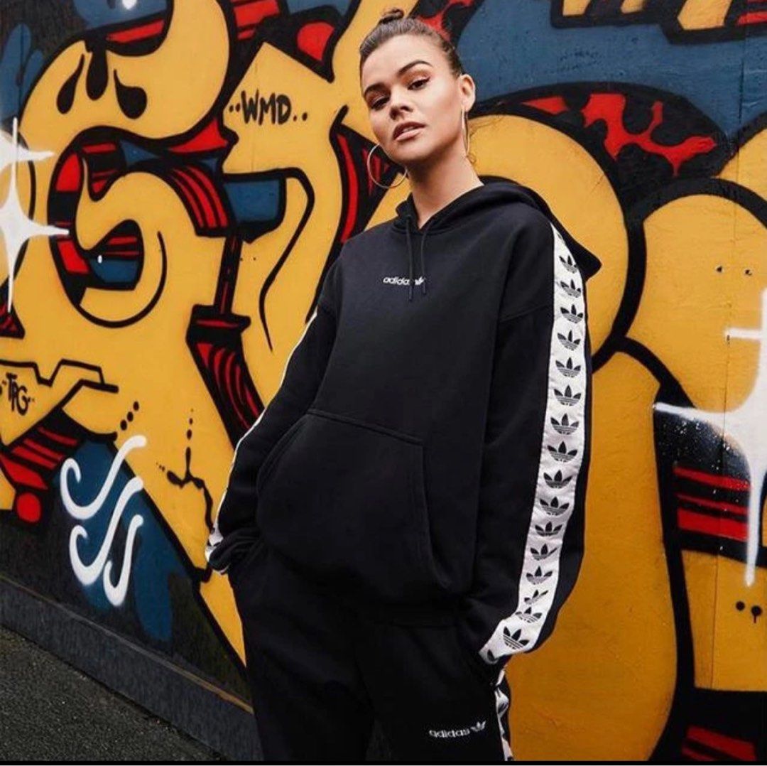 Adidas original tape hoodie discount