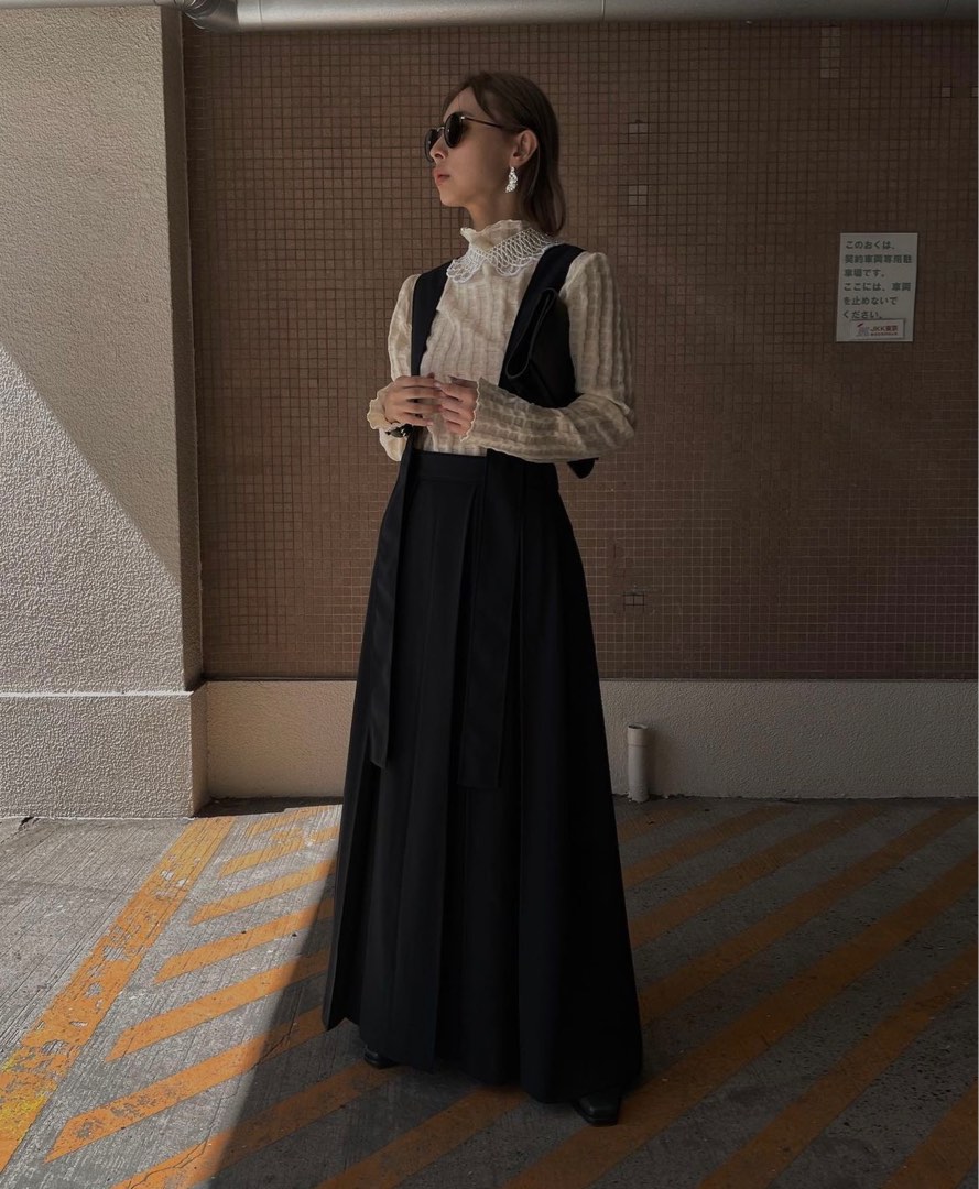 日本ameri vintage包邊背帶長裙, 她的時尚, 連身裙& 套裝, 連身裙在