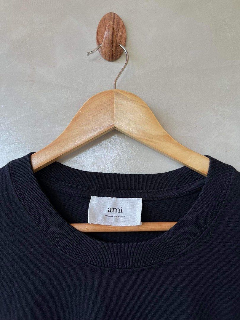 AMI by ALEXANDRE MATTIUSSI Size S Black See Through Silk Short Sleeve Shirt main image 1