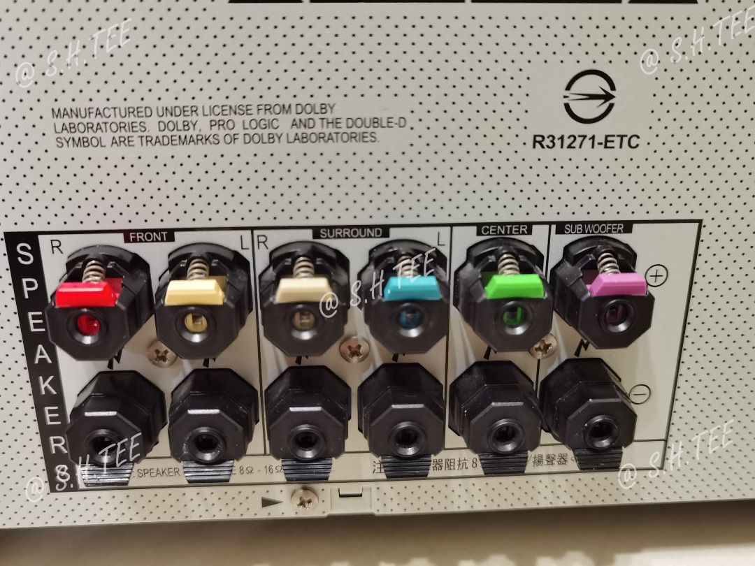Receiver with passive subwoofer output top