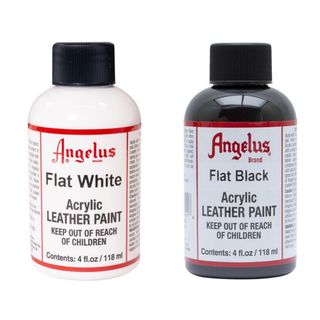 Angelus Acrylic Leather Paint Flat White, Water-Based Formula, Made in USA,  4oz