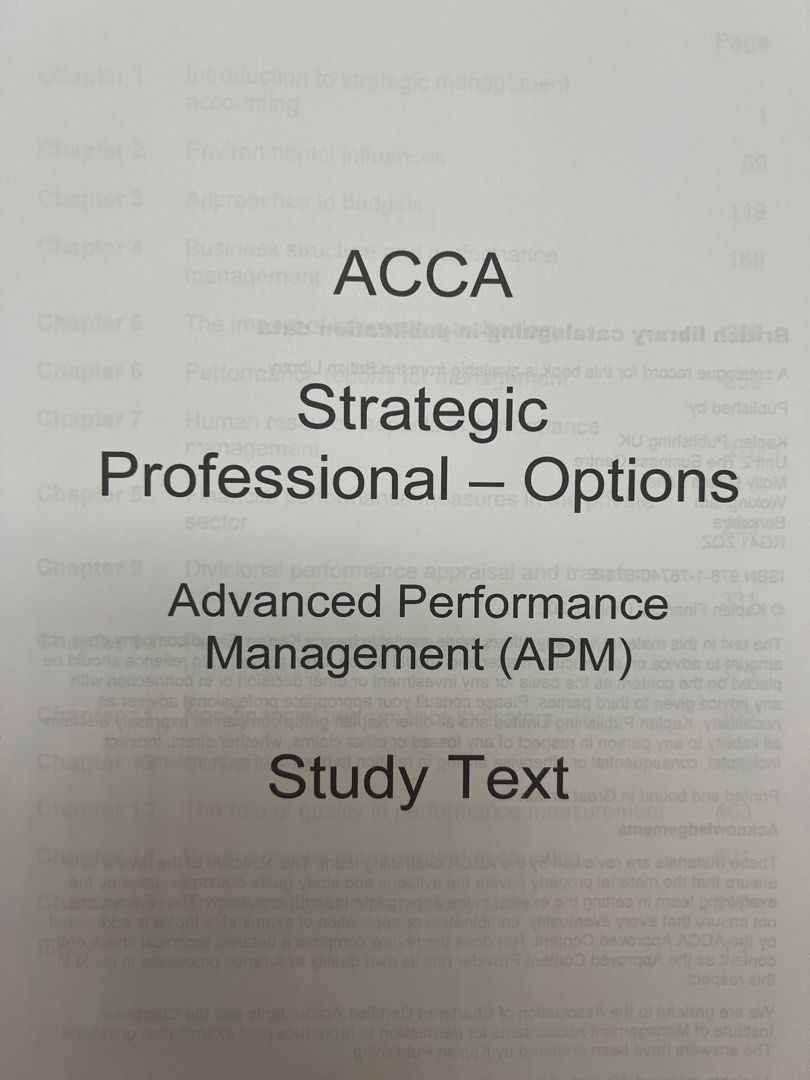 APM study text and exam kit Kaplan 2021 (ACCA) 興趣及遊戲 書本 文具 教科書