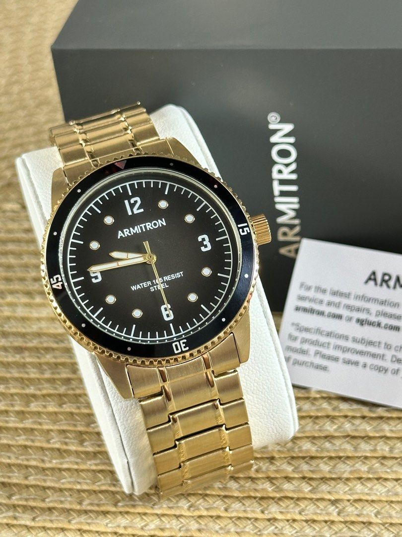 Armitron water 165 discount resist steel gold