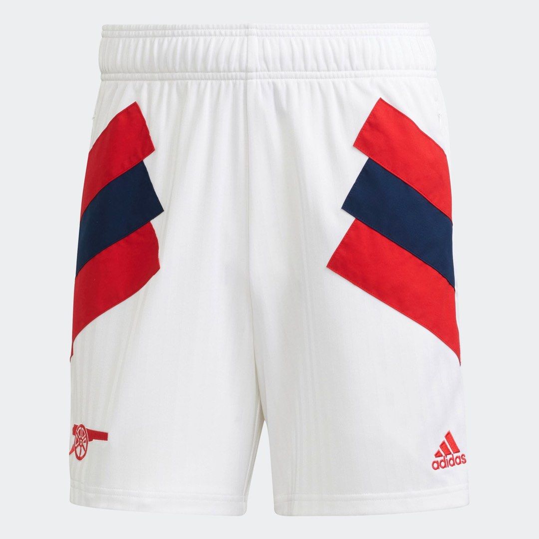 Red and white best sale adidas shorts