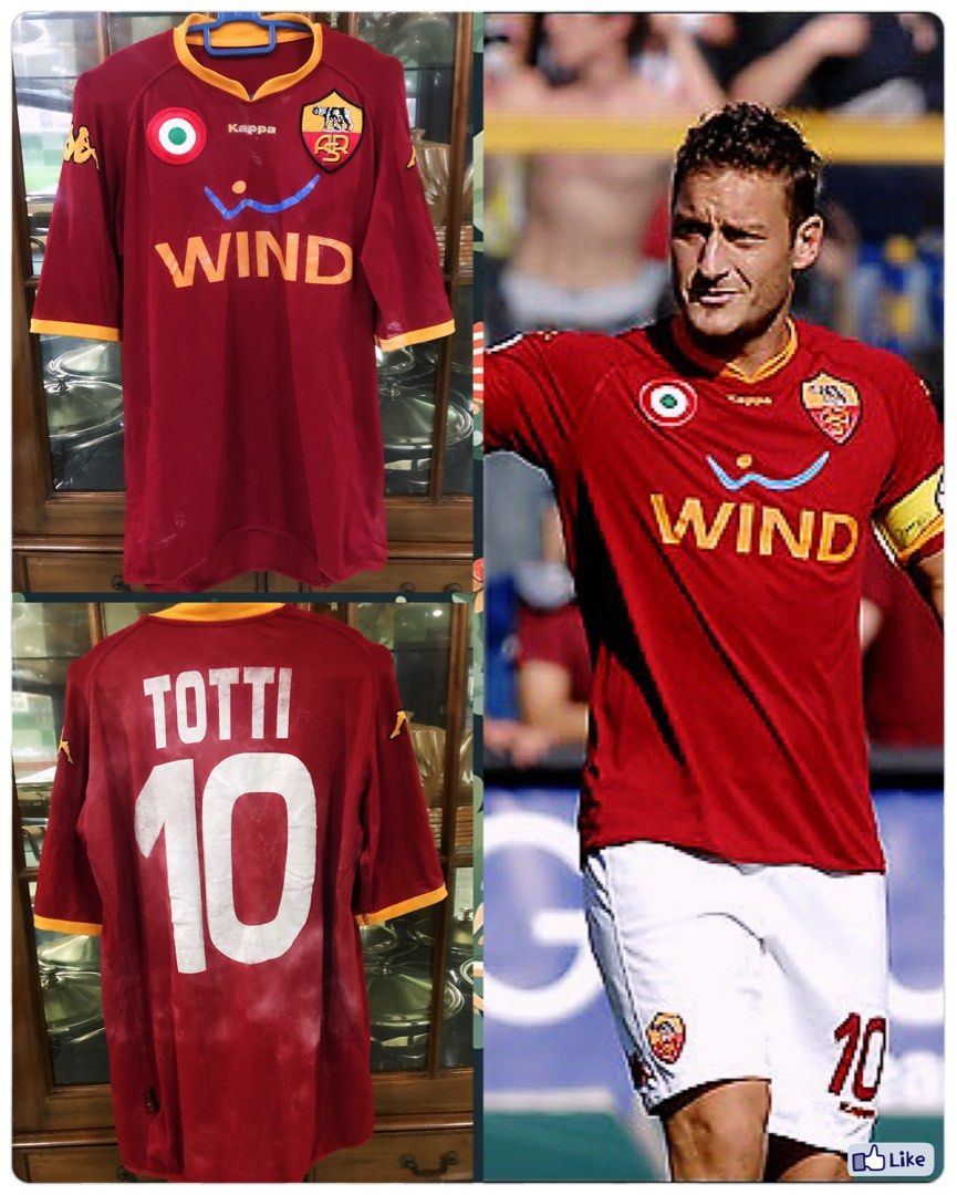 As Roma 07 08 Totti 10 Home Jersey Men s Fashion Activewear on