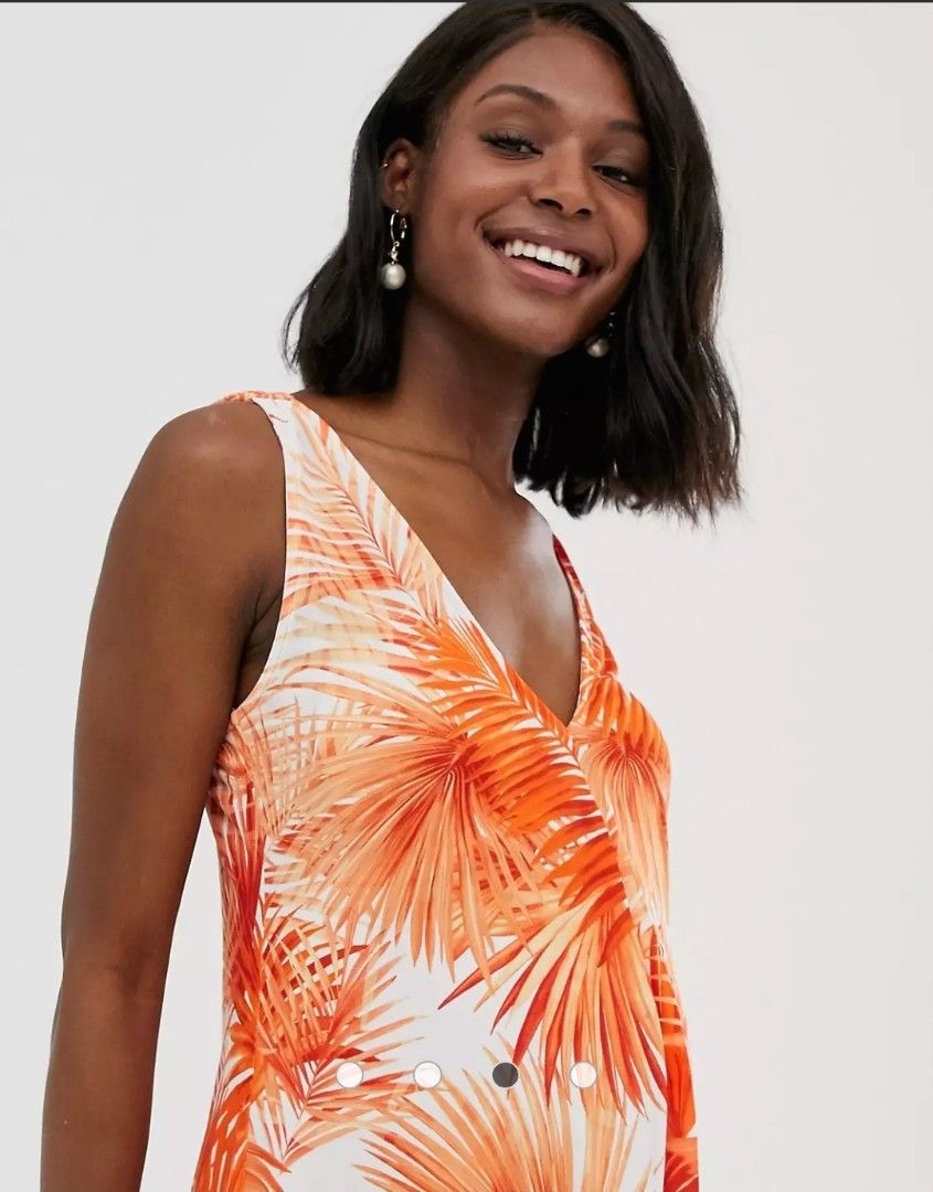ASOS DESIGN Maternity low back maxi dress in palm print Women s