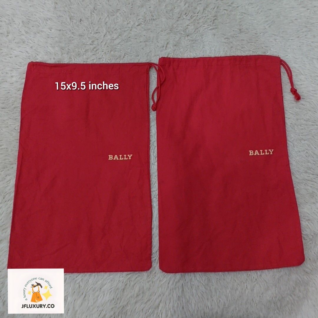Authentic Bally dust bag 15x9.5 inches (Category: Luxury Bags & Wallets) located in Manila. Submitted by jfluxury.co (Listing ID 1269618287, Image 1). Description: excellent condition no flaws bought in Japan 🇯🇵 💯% Authentic. 😊 Money back guarantee. 😊 Clean and ready to use na po.