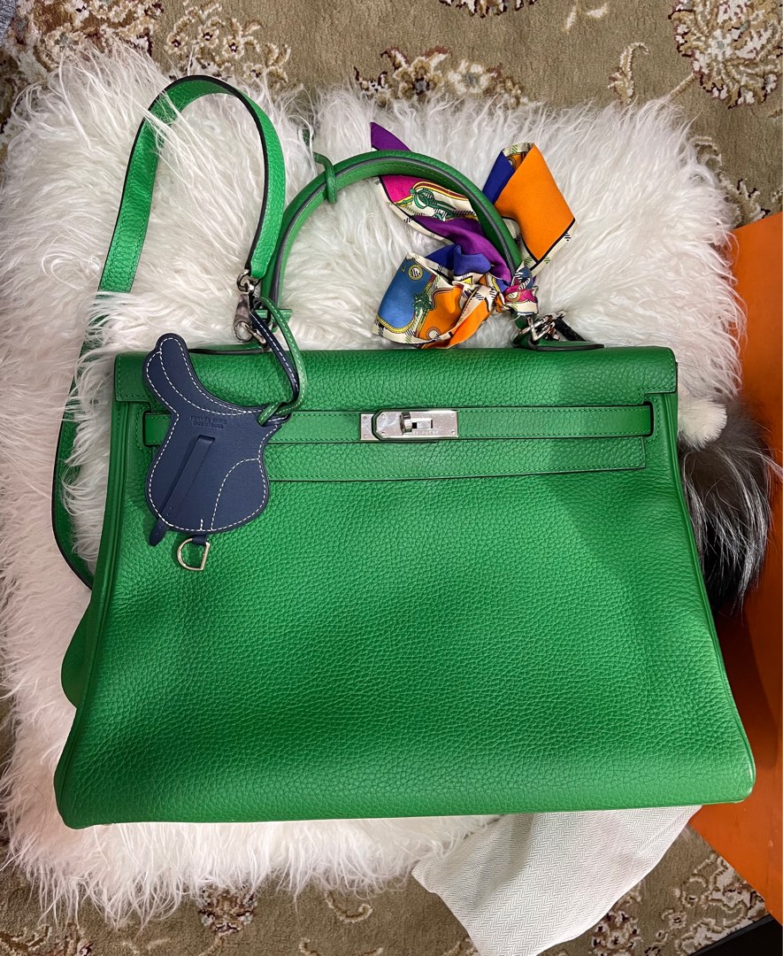 Authentic Hermes Kelly Retourne 35 Taurillon Clemence Amazone