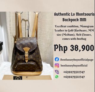 Authentic Louis Vuitton Lv Montsouris Backpack Monogram Mens Womens Unisex