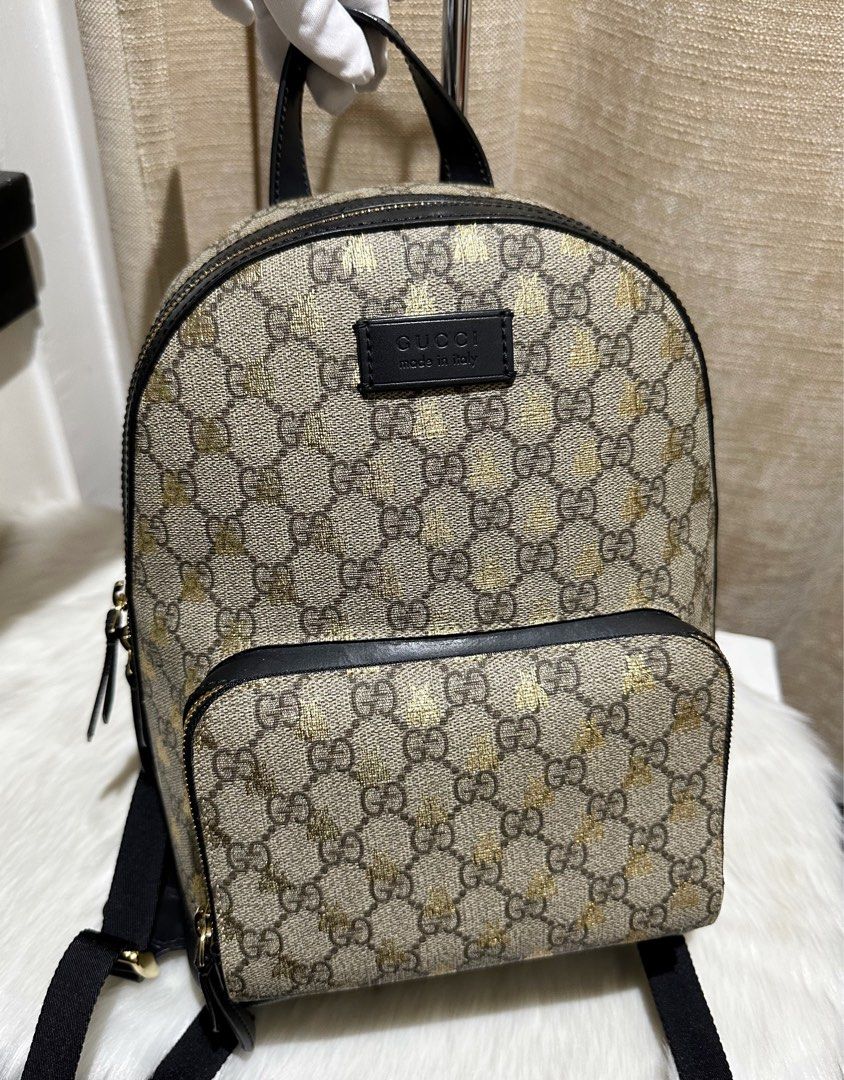 Authentic New Gucci GG Supreme Bee Backpack Mens Womens Unisex Limited Edition