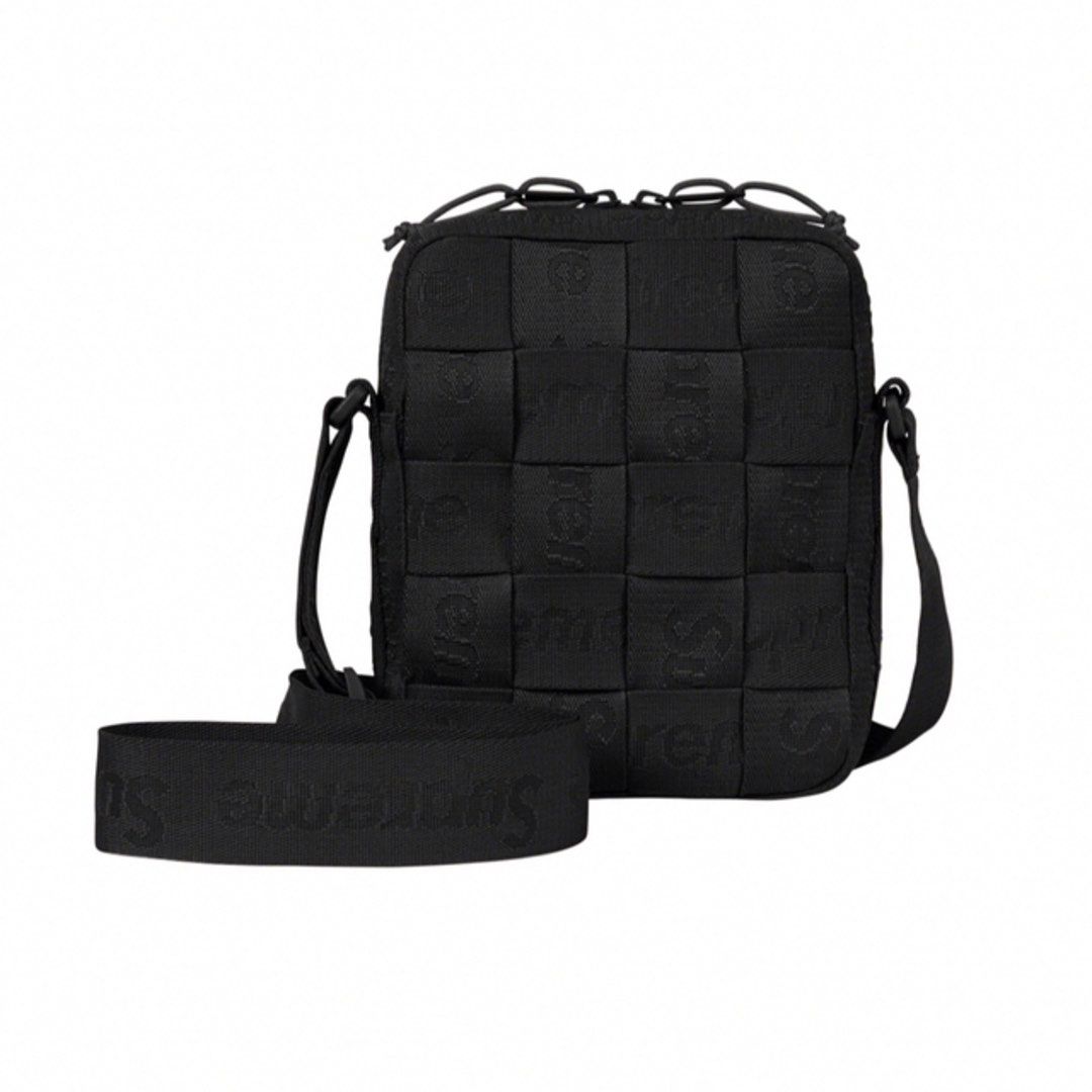 Authentic Supreme Jacquard Woven Shoulder Bag Black SS23