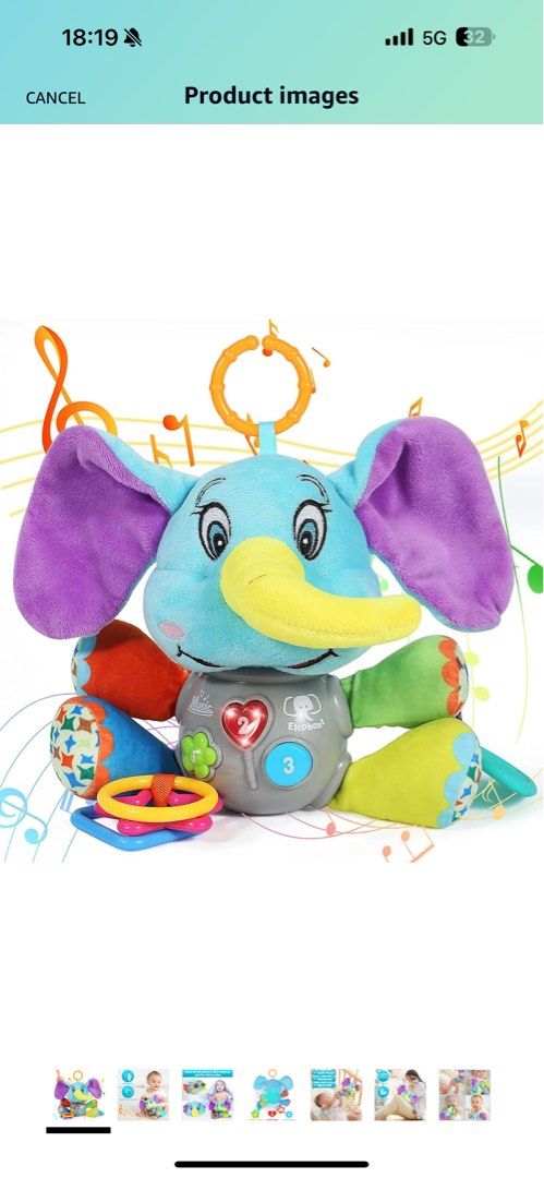 Elephant car seat toy sale