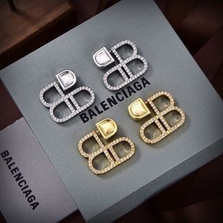巴黎世家Balenciaga字母雙B排鑽耳釘 代購服務