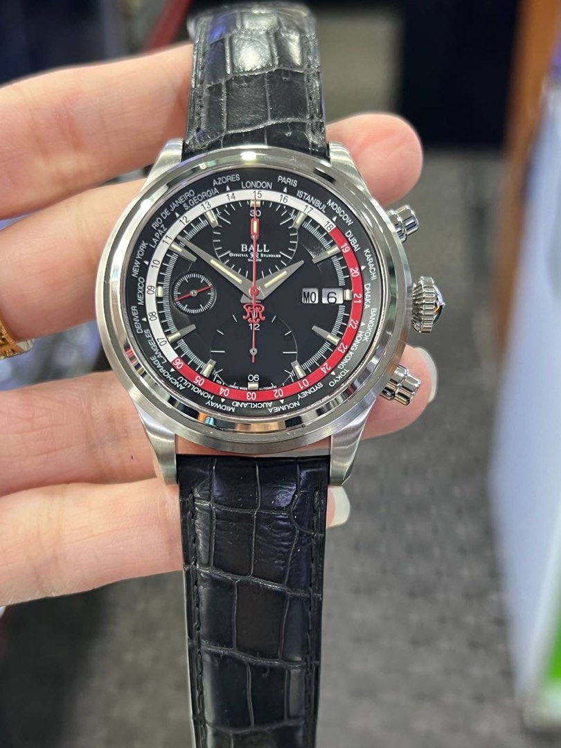 BALL TRAINMASTER SWISS MADE WORLD TIME GMT AUTOMATIC CM2052D