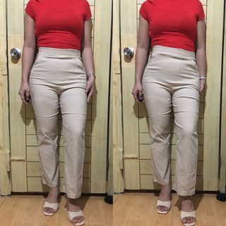 Beige Cotton pants