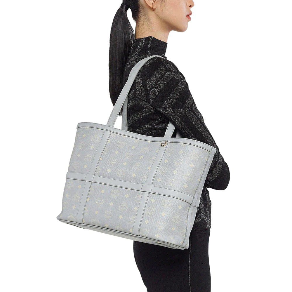 MCM Aren Med Shopper in Visetos misty grey