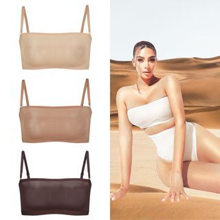 BNWT Skims Sheer Sculpt Bandeau in Espresso, Sienna, and Clay, size S [AVAILABLE, ON HAND]
