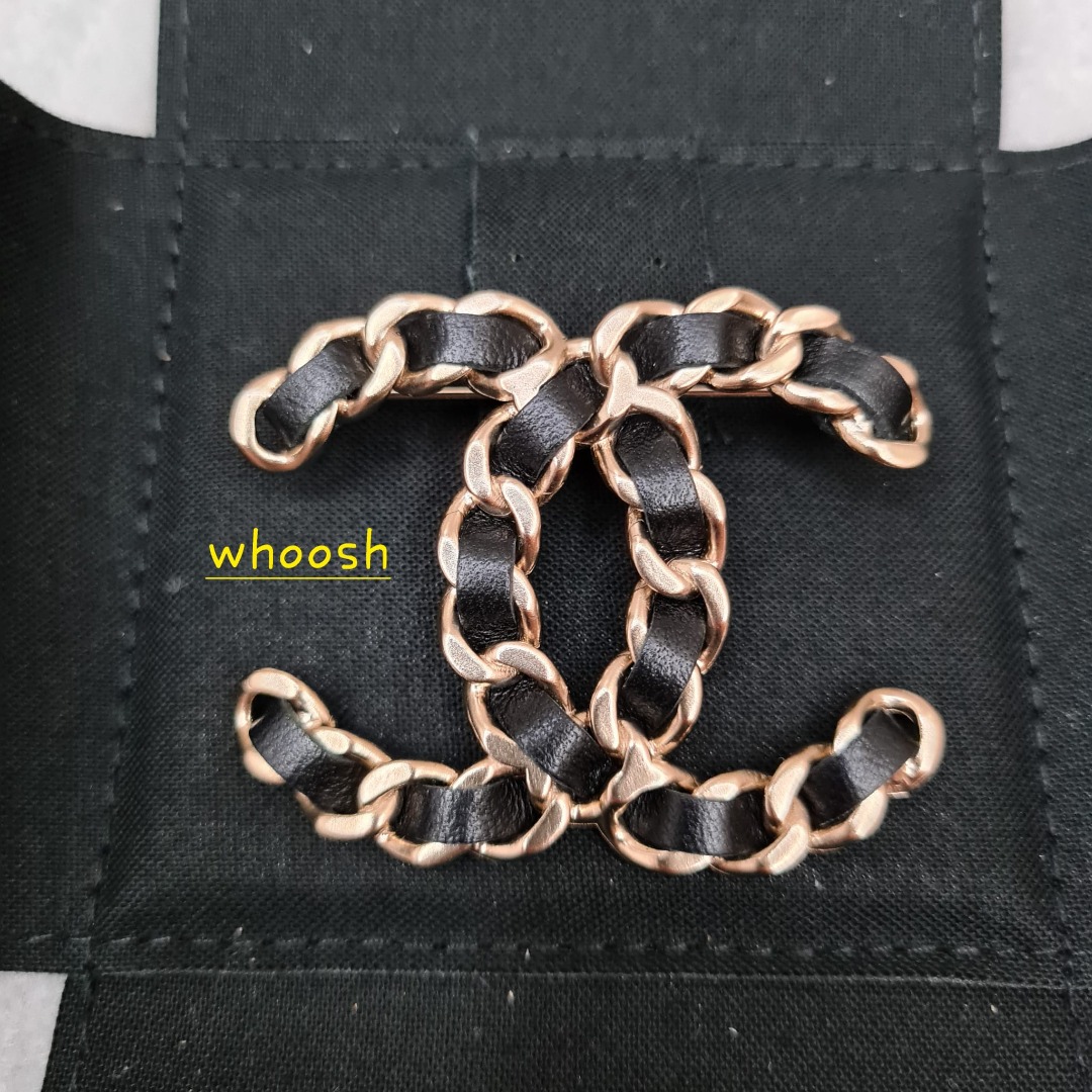 Brand New Chanel Classic CC Brooch Black Matte GHW Luxury