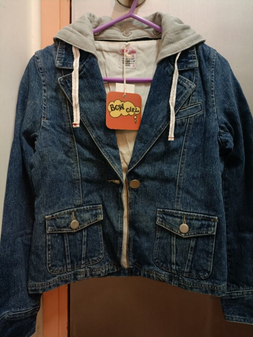 Brand new with Tag Denim Jacket with Hood, 女裝, 外套及戶外衣服