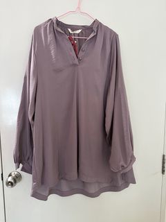 Calaqisya Balloon Sleeve Top in Arctic Dusk