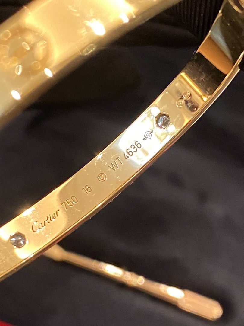 CARTIER LOVE BRACELET DIAMOND 750 ROSE GOLD BRACELET NO. 16 YEAR