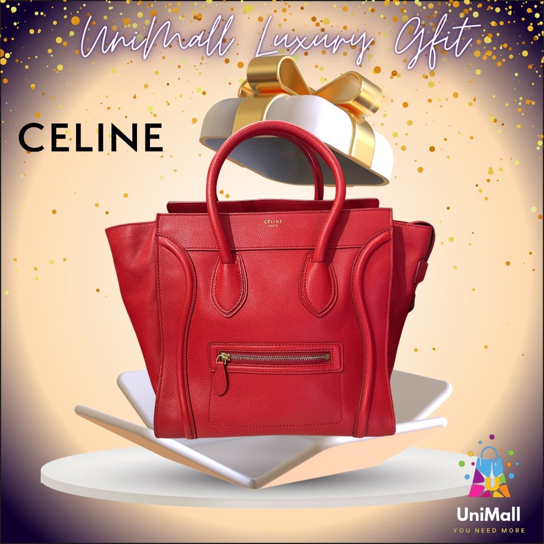 Celine mini online luggage red