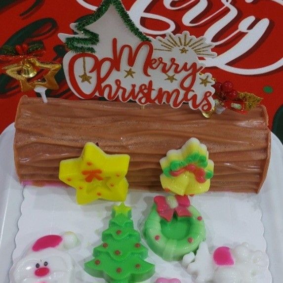 CHRISTMAS YULE LOG AGAR AGAR CAKE, Food & Drinks, Homemade Bakes on
