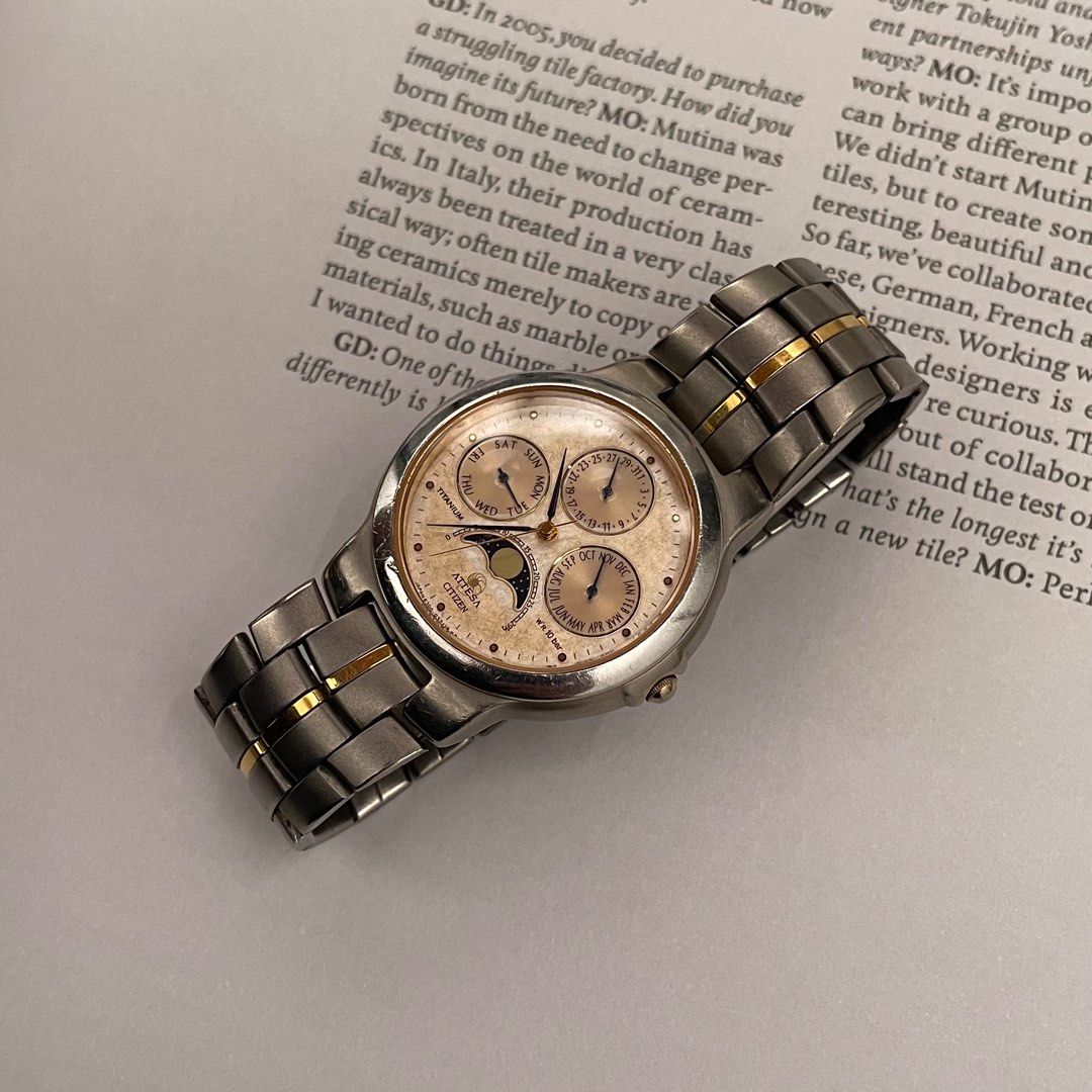 Citizen Attesa MoonPhase Titanium Vintage Quartz ref. 6300 Men s