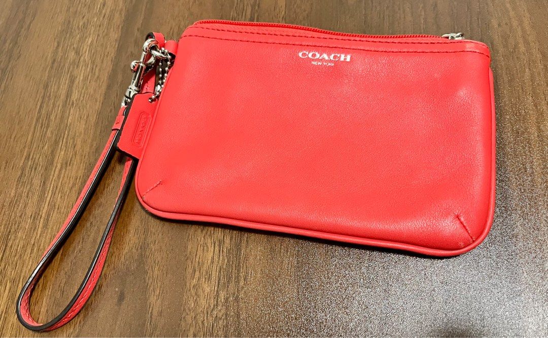 Coach red clutch best sale