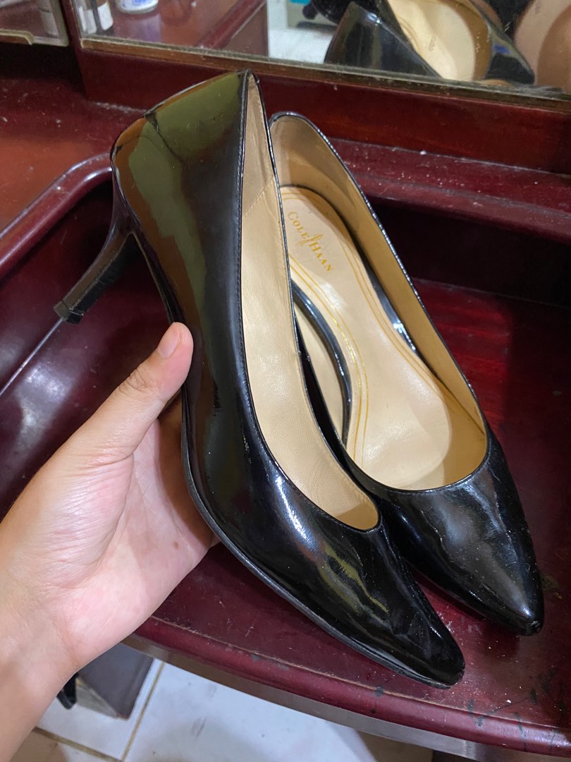Cole Haan Black Heels Patent Leather