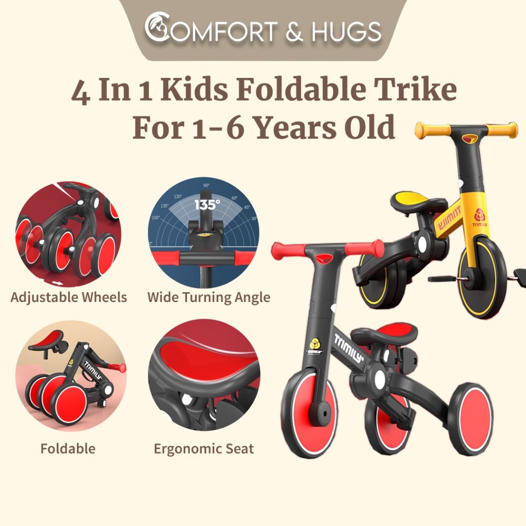 Comfort and Hugs Children Tricycle 5 in 1 Portable Easy To Carry